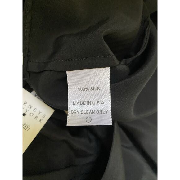 NWT Rory Beca Silk Top Blouse Black V Neck Short Sleeve Slip Pockets XS - Picture 7 of 8